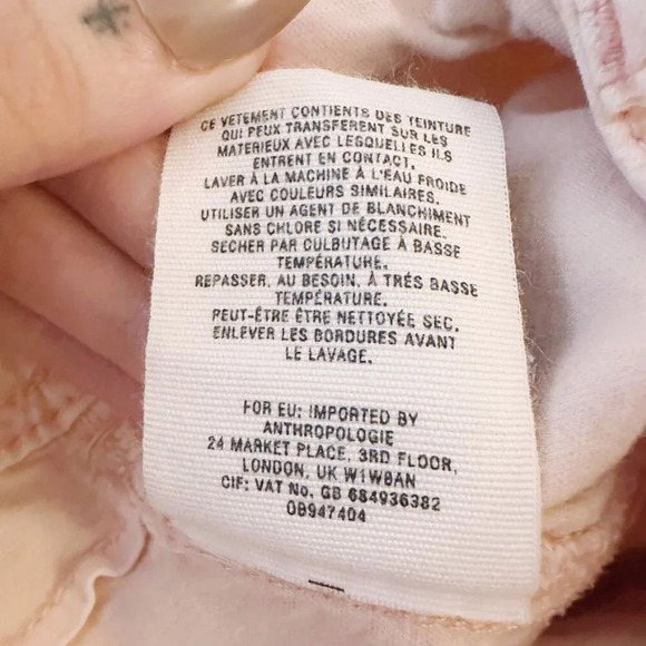 Anthropologie The Wanderer Straight Leg Slim Pants Light Pink Pastel - Picture 5 of 6